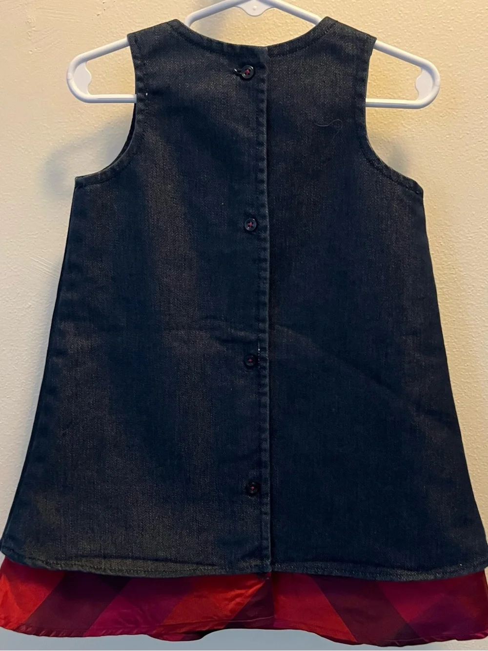 GAP Baby Denim dress with floral appliqué 2T